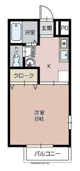 サニーハイツ中島(1K/1階)の間取り写真