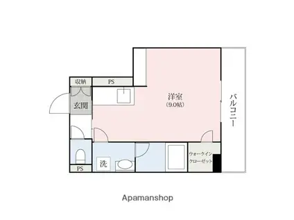 クレアシオン双葉(ワンルーム/4階)の間取り写真