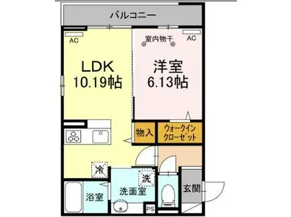 コンフォート下小鳥(1LDK/3階)の間取り写真