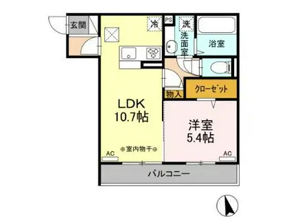 SANCTUARY COURT(1LDK/1階)の間取り写真