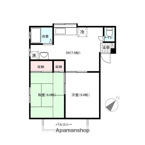 めぐみハイツA(2DK/1階)の間取り写真