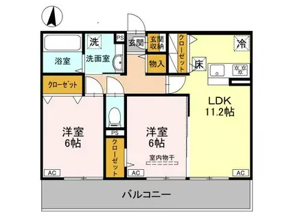 BREZZA(2LDK/1階)の間取り写真