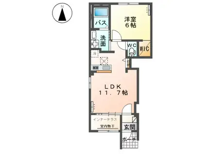 シェモア(1LDK/1階)の間取り写真