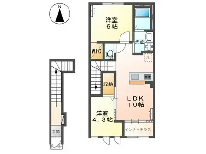 シェモア(2LDK/2階)の間取り写真
