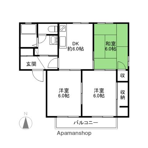ニフティーパレスA・B・C(3DK/2階)の間取り写真