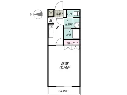 プチモント(1K/2階)の間取り写真