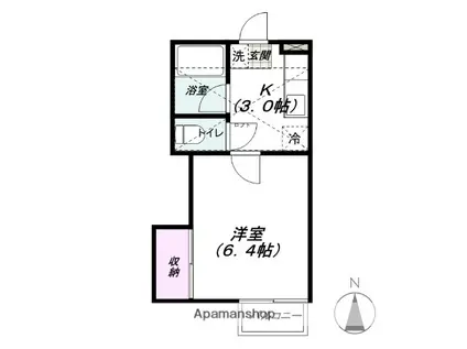 シティハイツローズマリー(1K/2階)の間取り写真