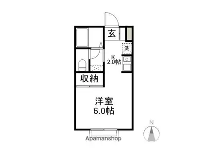 エステートピア青柳(1K/2階)の間取り写真