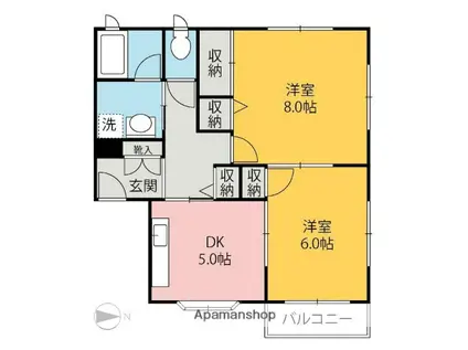 サンリッツ聖ピア(2K/2階)の間取り写真