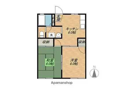 セモアコーポ(2DK/1階)の間取り写真