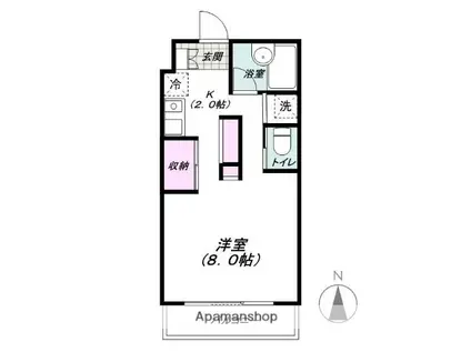 PARTIUM川原(1K/2階)の間取り写真