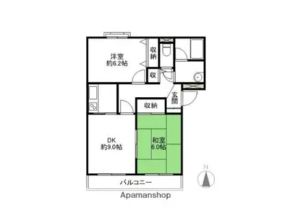 プラムマンション(3K/2階)の間取り写真