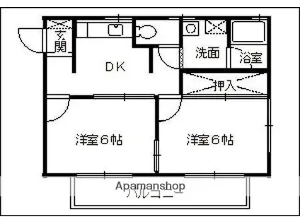 原沢ハイツ(2K/2階)の間取り写真