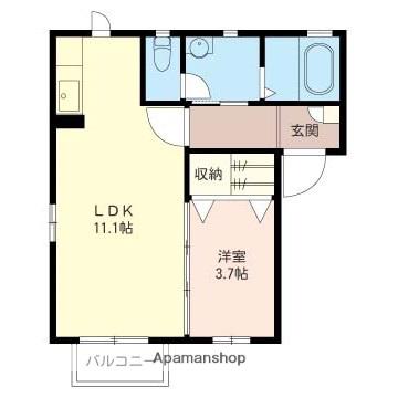 サンクレイドル63(1LDK/2階)の間取り写真