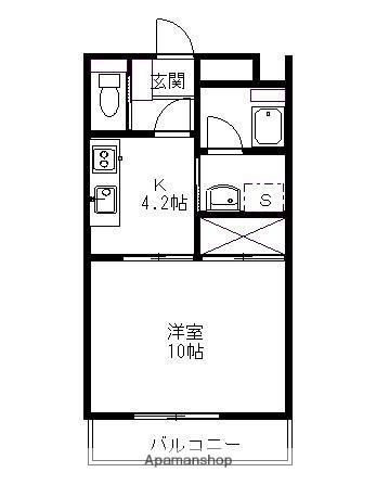 カノンハイツ(1K/3階)の間取り写真