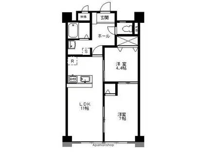 フィフティストームマンション5TH(2LDK/5階)の間取り写真
