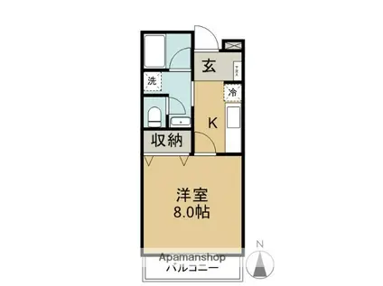 エルフォーレ(1K/2階)の間取り写真