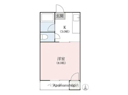 ジュピター(1K/1階)の間取り写真