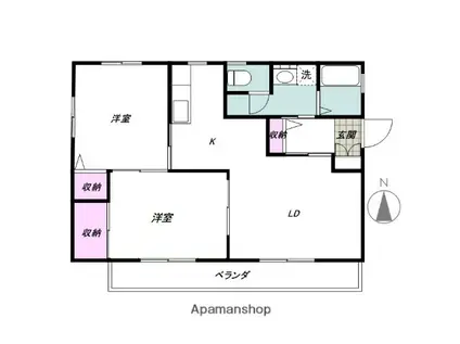 ソレーユ(2LDK/1階)の間取り写真