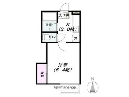 シティハイツランA・B・C(1K/1階)の間取り写真
