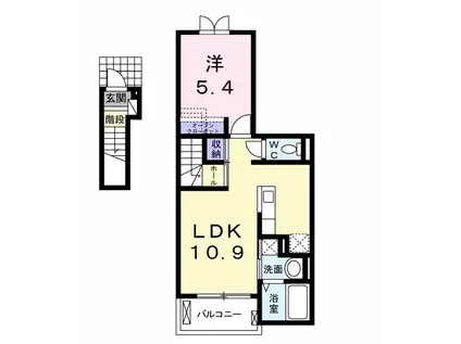 グレイスⅡ(1LDK/2階)の間取り写真