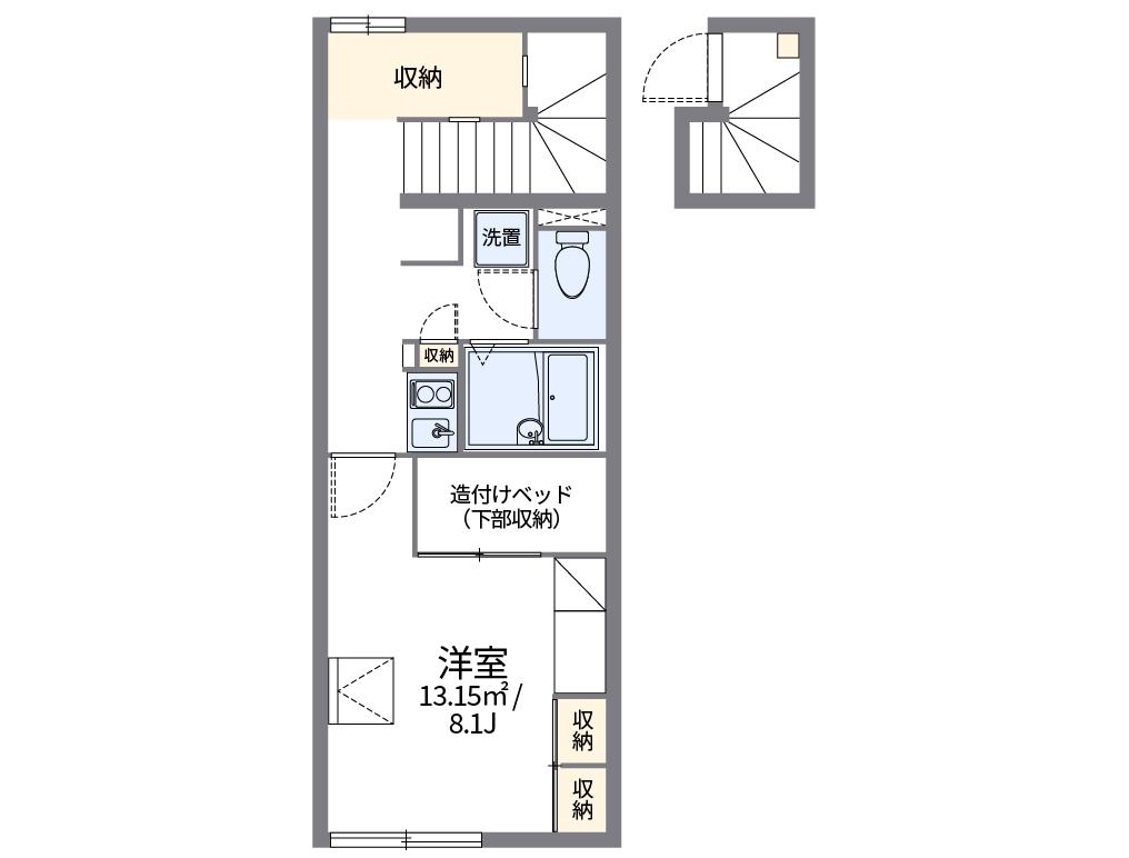 レオパレス桃木(1K/2階)の間取り写真