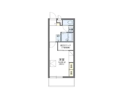 レオパレスKENT(1K/3階)の間取り写真
