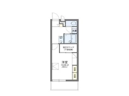 レオパレスHOME100(1K/3階)の間取り写真