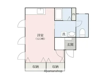 ミヤタビル(ワンルーム/2階)の間取り写真