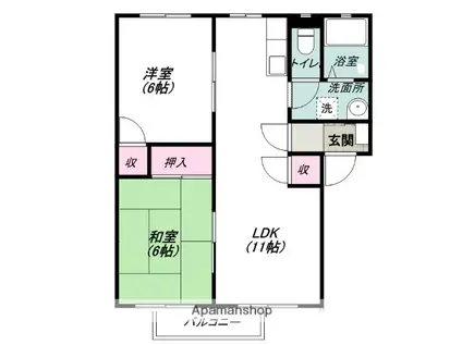 シャンブル(2LDK/2階)の間取り写真