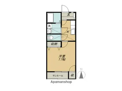 ルシエールAB(1K/2階)の間取り写真