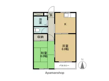 関根ハイツ(2K/2階)の間取り写真