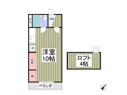 ヨウラク幸塚(ワンルーム/2階)の間取り写真