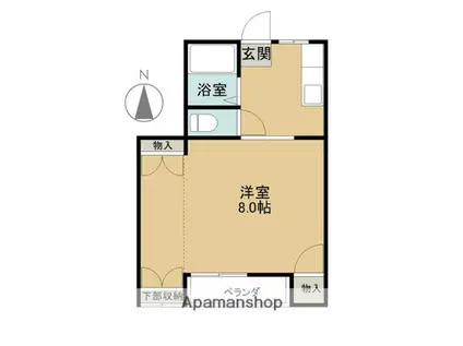 ユートピア富士見(1DK/1階)の間取り写真