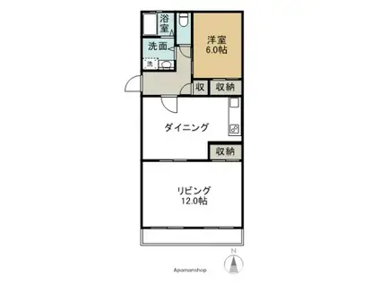 ラ・フォンテ渋川(2LDK/2階)の間取り写真