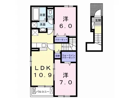 ロイヤル ホース C(2LDK/2階)の間取り写真