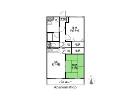 MAISONUⅠ(2DK/1階)の間取り写真