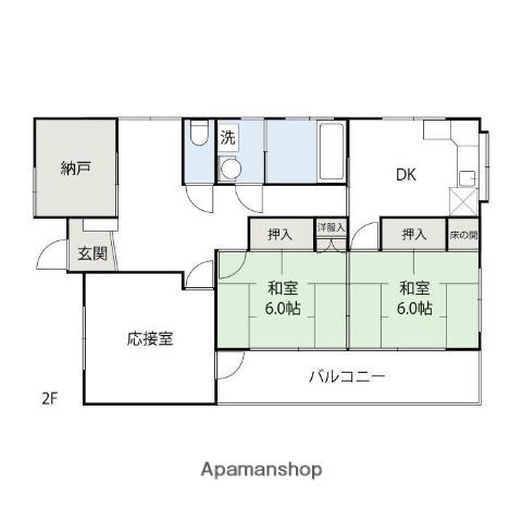 上毛電気鉄道上毛線 中央前橋駅 徒歩35分 2階建 築53年(3DK/2階)の間取り写真