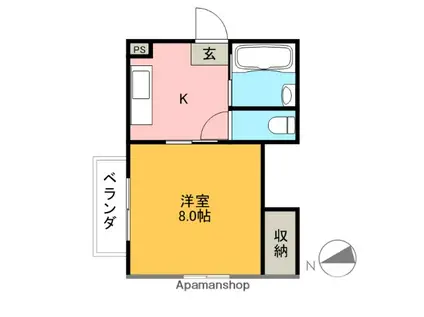 FINE小出(1K/1階)の間取り写真