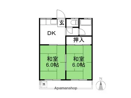 伊井マンション(2DK/1階)の間取り写真