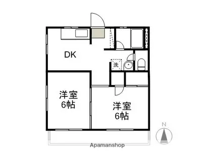 クレストアラマキ(2DK/2階)の間取り写真