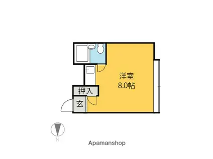 ベルコート岩神(ワンルーム/4階)の間取り写真