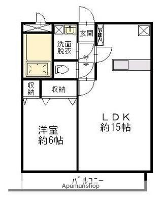 ブレインコートカルハマ(1LDK/1階)の間取り写真