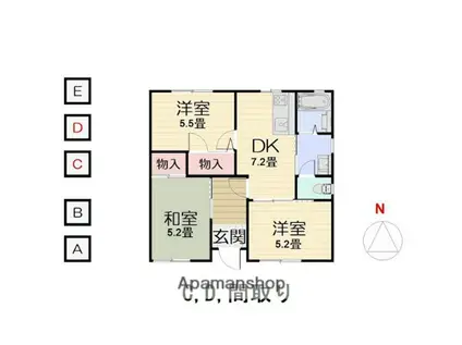 東武鉄道小泉線 竜舞駅 徒歩19分 1階建 築26年(3DK)の間取り写真