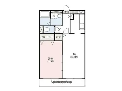 優駿スクエア(1LDK/2階)の間取り写真