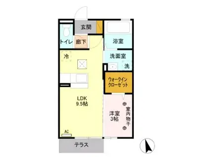 クオーレ(1LDK/1階)の間取り写真