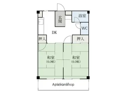 幸和ハイツ(2DK/2階)の間取り写真