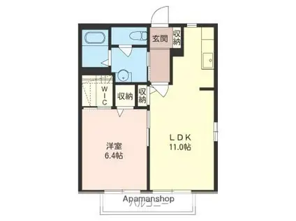 グラン・ソレーユA(1LDK/1階)の間取り写真