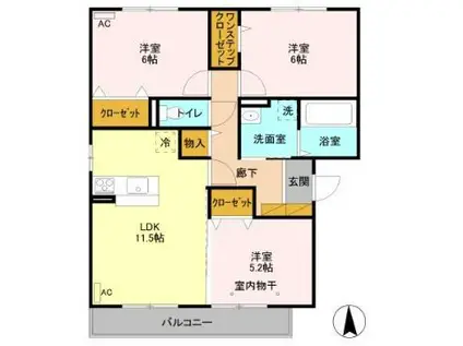 カーサ グランデ(3LDK/3階)の間取り写真