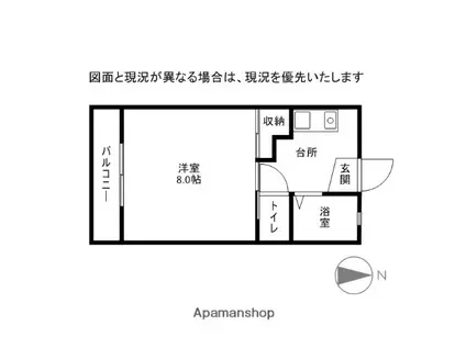 ケーエムコーポ太田A(1DK/1階)の間取り写真